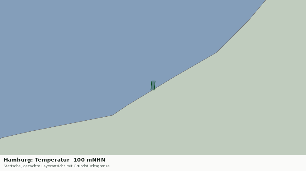 Statische Kartenansicht: Hamburg: Temperatur -100 mNHN