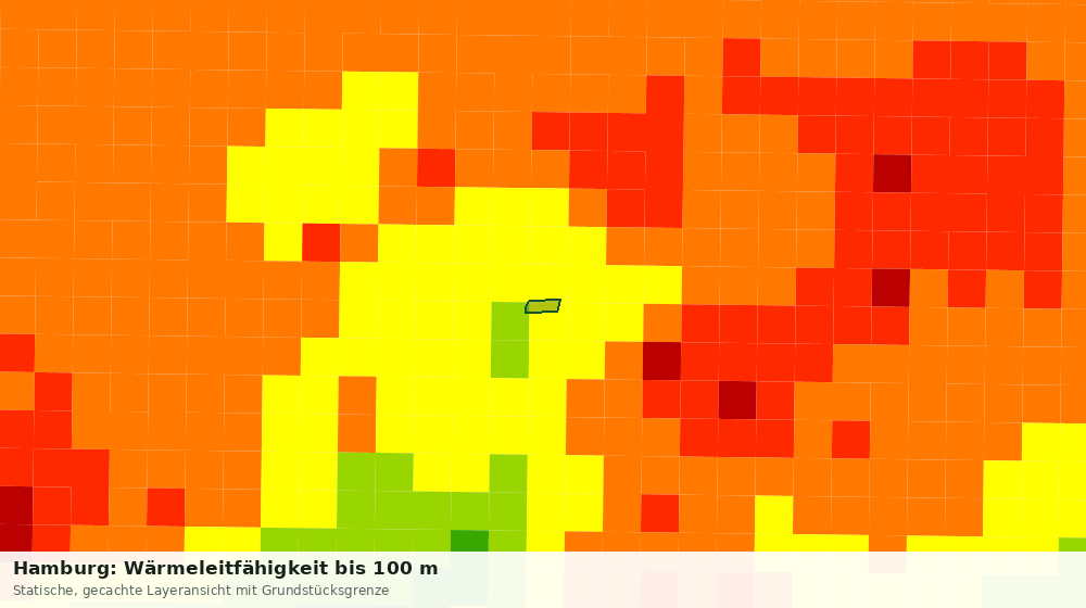 Statische Kartenansicht: Hamburg: Wärmeleitfähigkeit bis 100 m