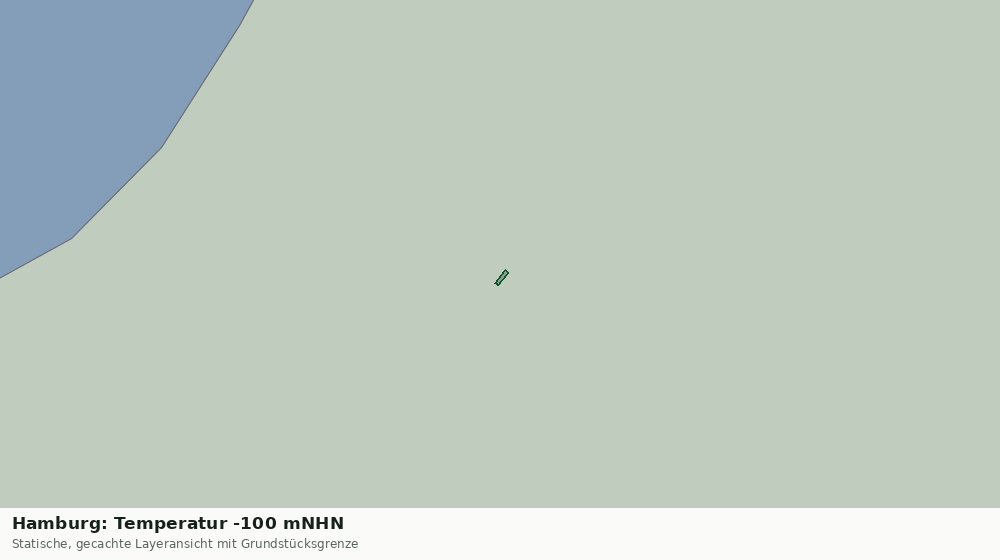 Statische Kartenansicht: Hamburg: Temperatur -100 mNHN