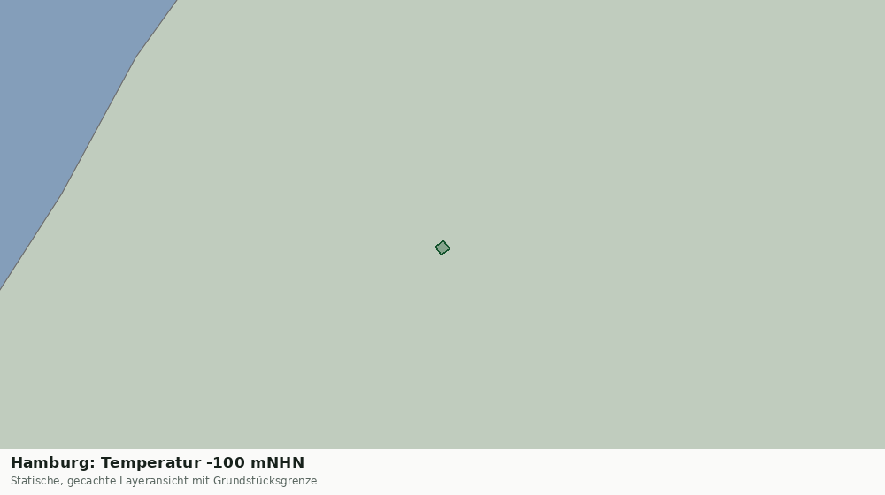 Statische Kartenansicht: Hamburg: Temperatur -100 mNHN