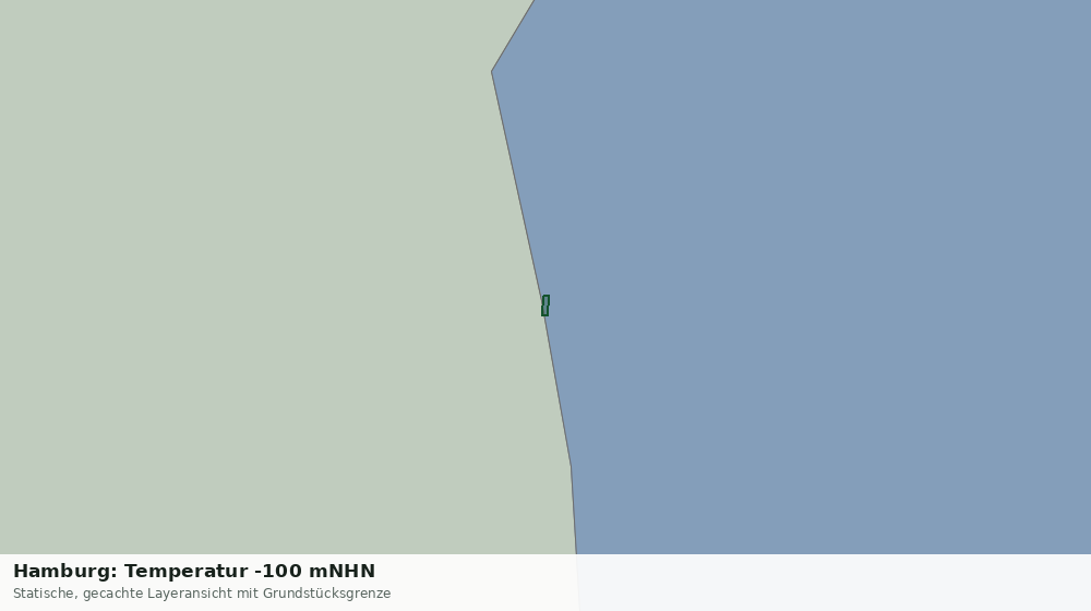 Statische Kartenansicht: Hamburg: Temperatur -100 mNHN