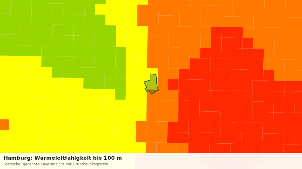 Statische Kartenansicht: Hamburg: Wärmeleitfähigkeit bis 100 m