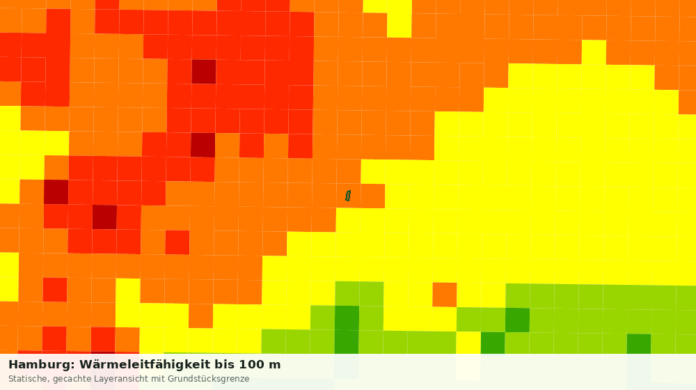 Statische Kartenansicht: Hamburg: Wärmeleitfähigkeit bis 100 m