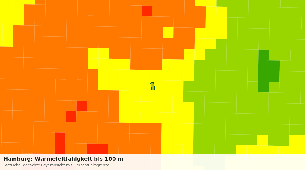 Statische Kartenansicht: Hamburg: Wärmeleitfähigkeit bis 100 m