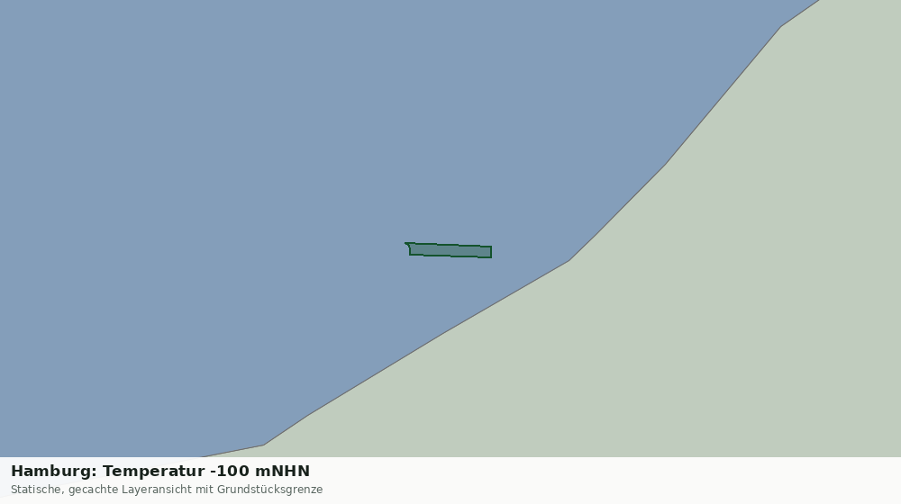 Statische Kartenansicht: Hamburg: Temperatur -100 mNHN