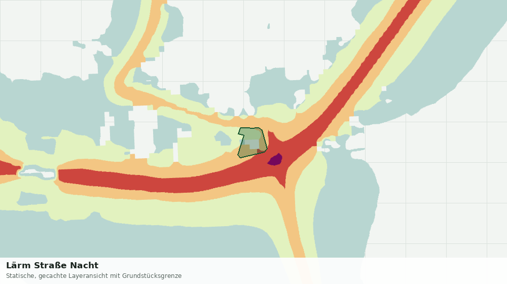 Statische Kartenansicht: Lärm Straße Nacht