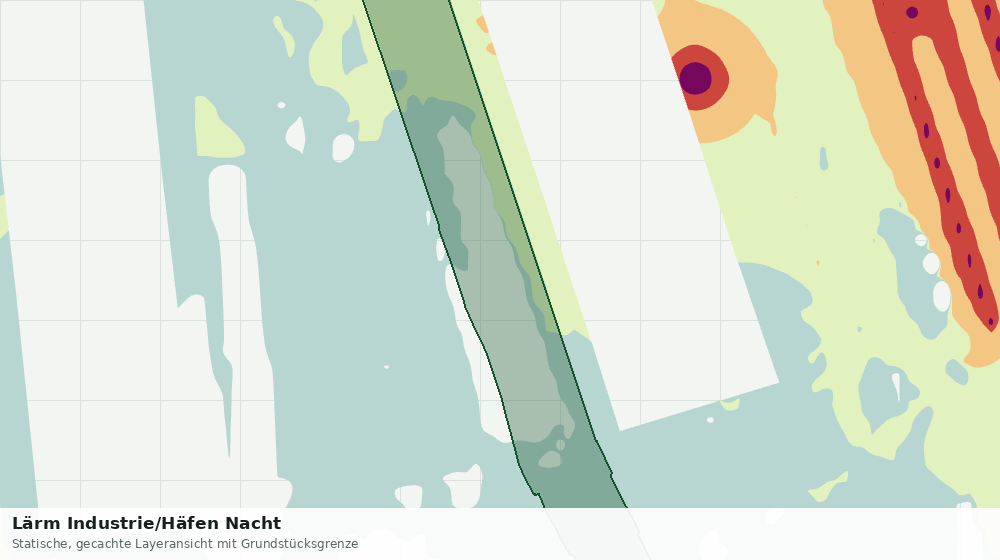 Statische Kartenansicht: Lärm Industrie/Häfen Nacht
