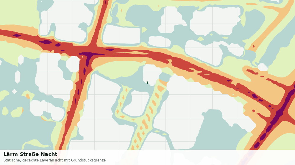 Statische Kartenansicht: Lärm Straße Nacht