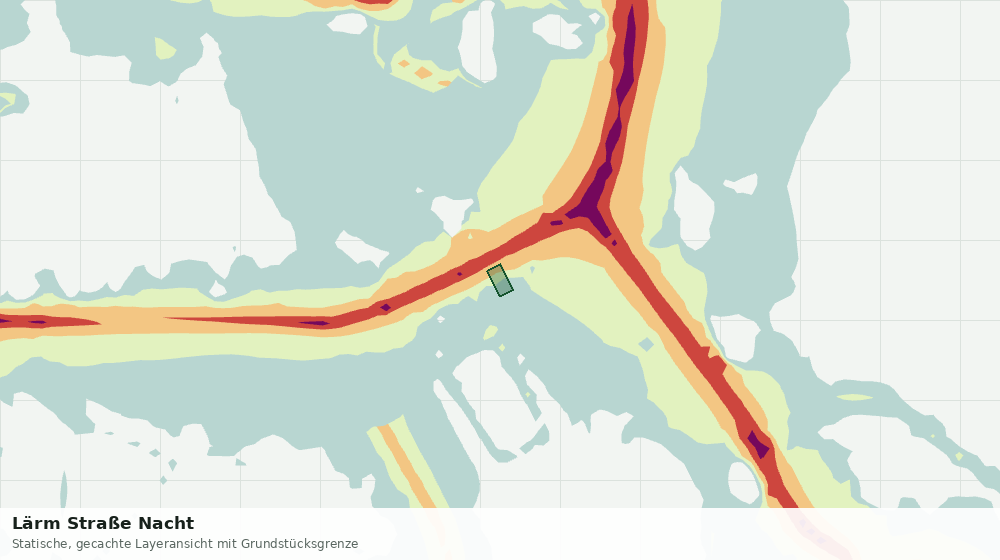 Statische Kartenansicht: Lärm Straße Nacht