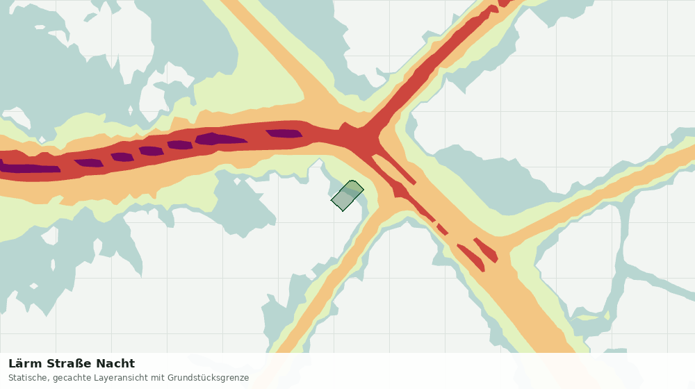 Statische Kartenansicht: Lärm Straße Nacht