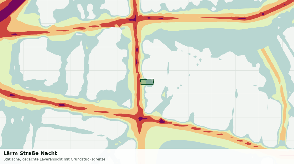 Statische Kartenansicht: Lärm Straße Nacht