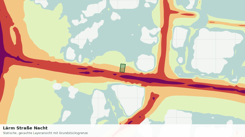 Statische Kartenansicht: Lärm Straße Nacht