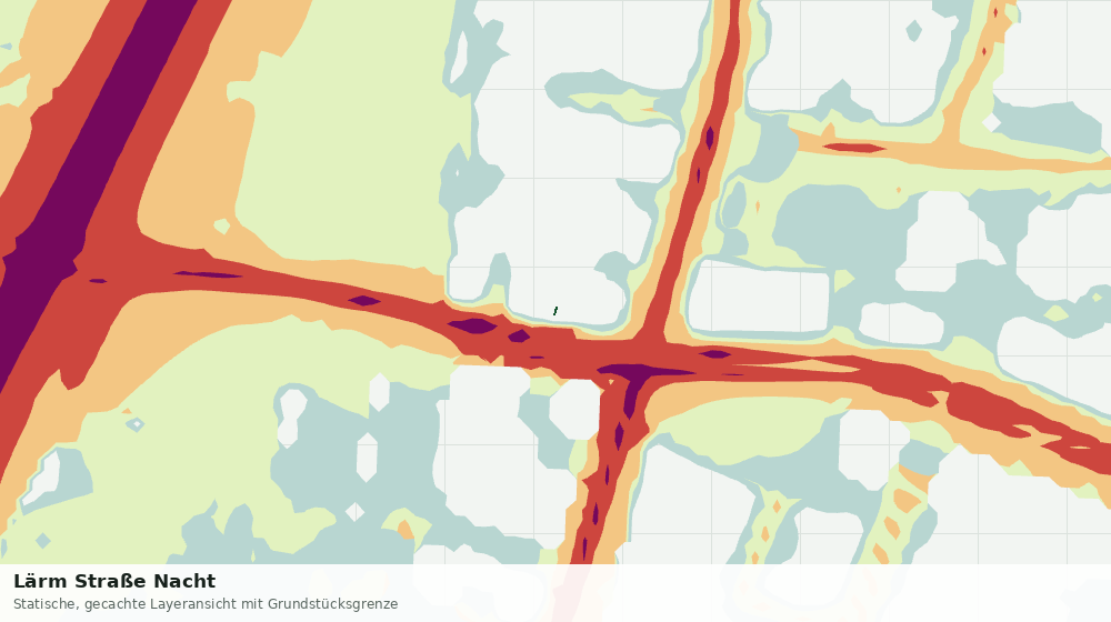 Statische Kartenansicht: Lärm Straße Nacht