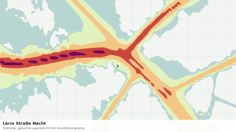 Statische Kartenansicht: Lärm Straße Nacht