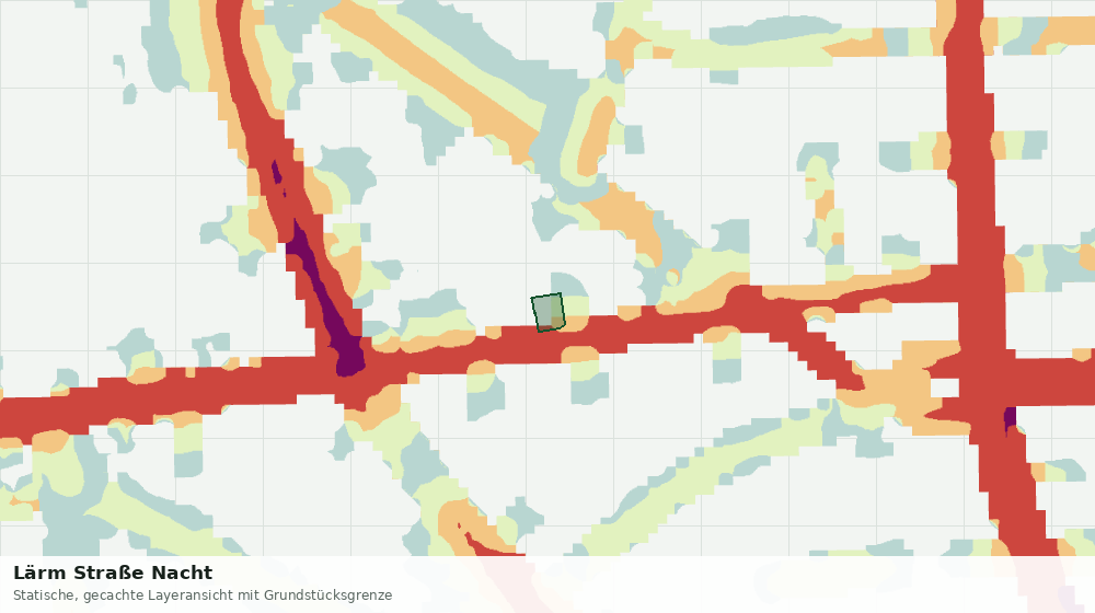 Statische Kartenansicht: Lärm Straße Nacht