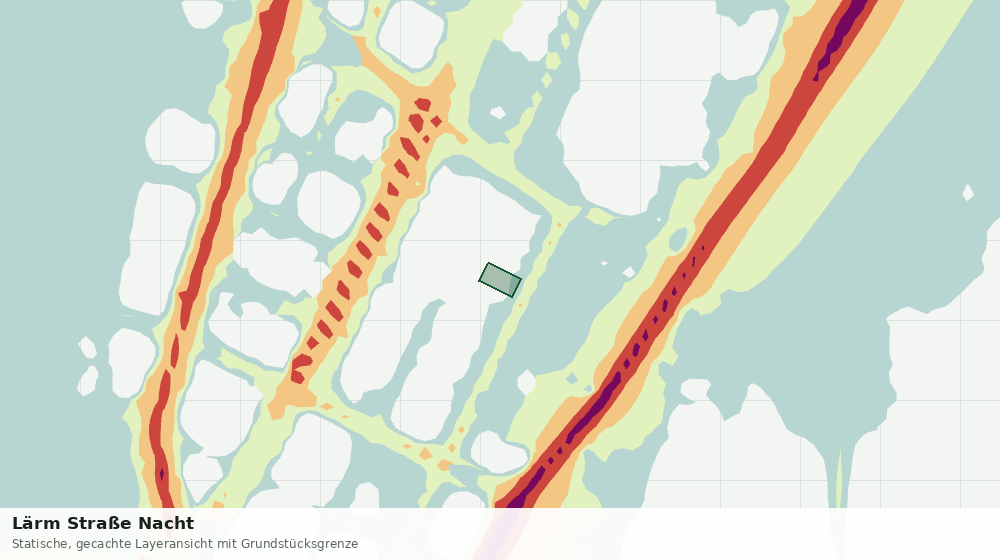 Statische Kartenansicht: Lärm Straße Nacht