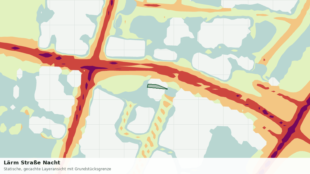 Statische Kartenansicht: Lärm Straße Nacht