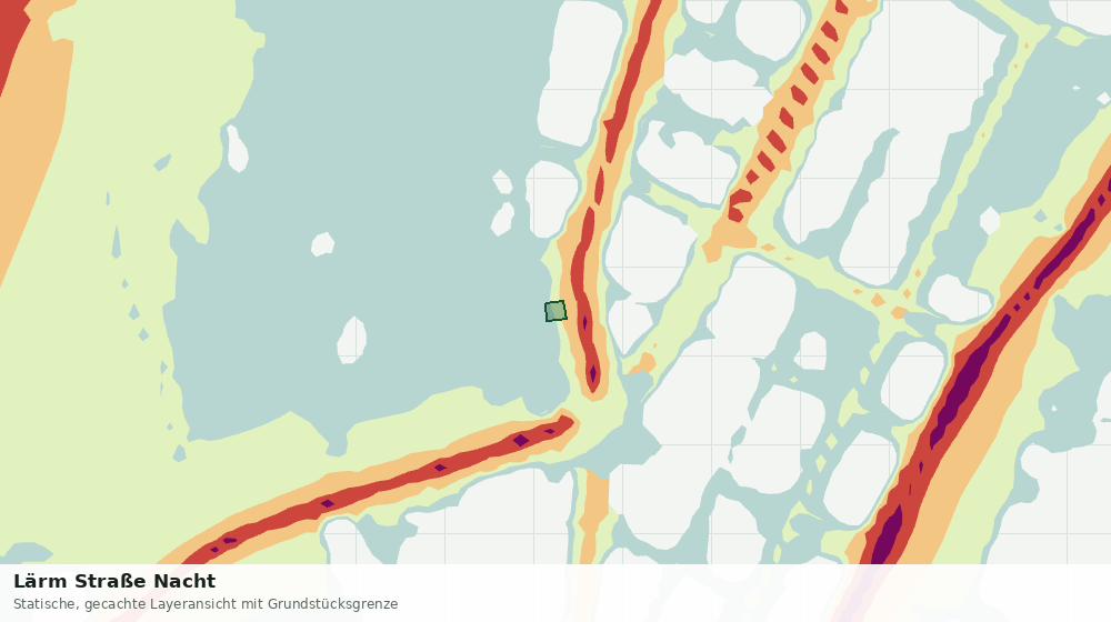 Statische Kartenansicht: Lärm Straße Nacht