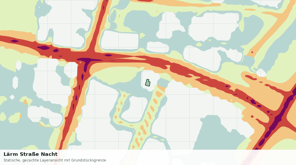 Statische Kartenansicht: Lärm Straße Nacht