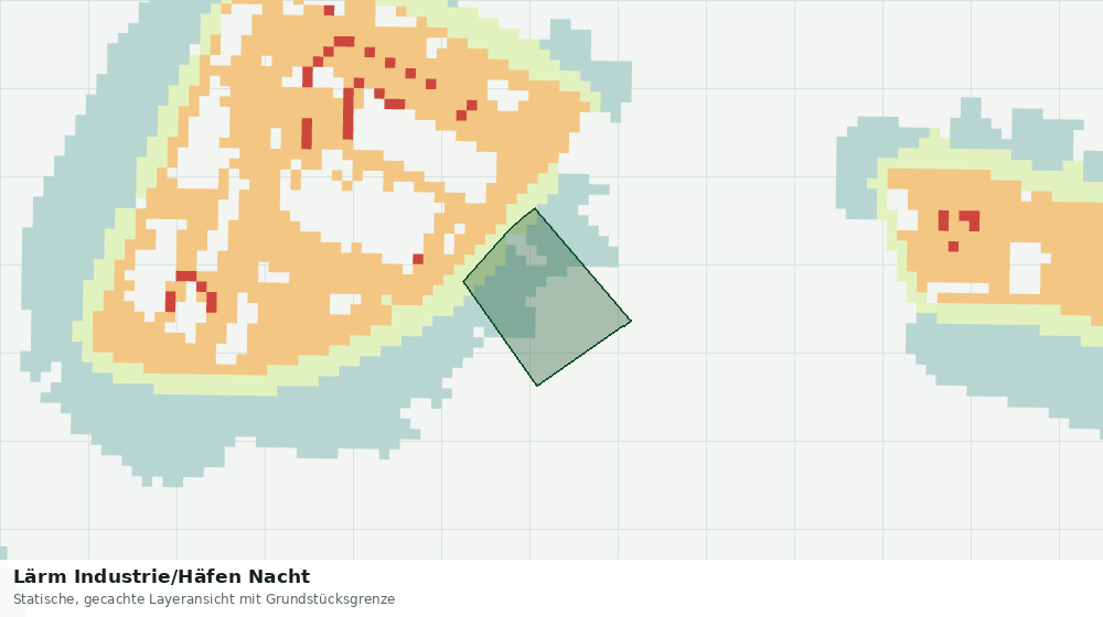 Statische Kartenansicht: Lärm Industrie/Häfen Nacht