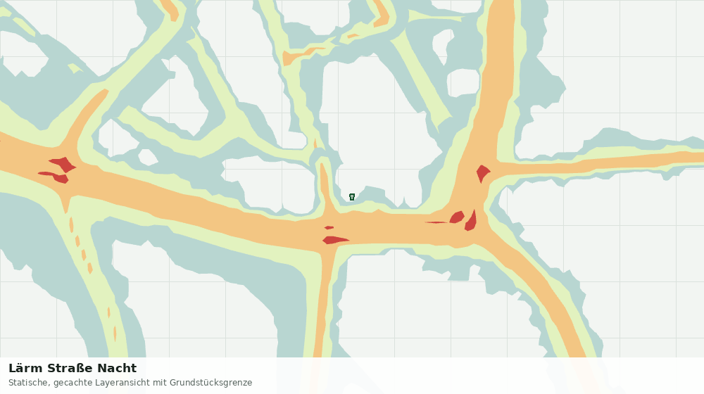 Statische Kartenansicht: Lärm Straße Nacht