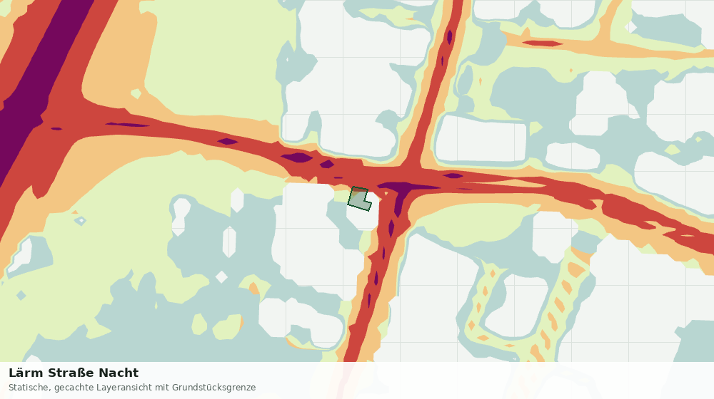 Statische Kartenansicht: Lärm Straße Nacht