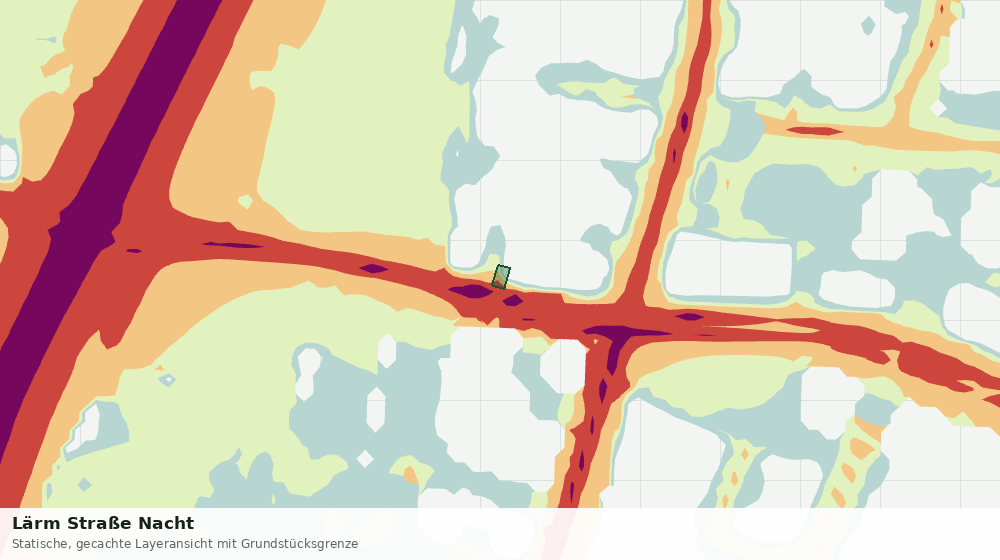 Statische Kartenansicht: Lärm Straße Nacht