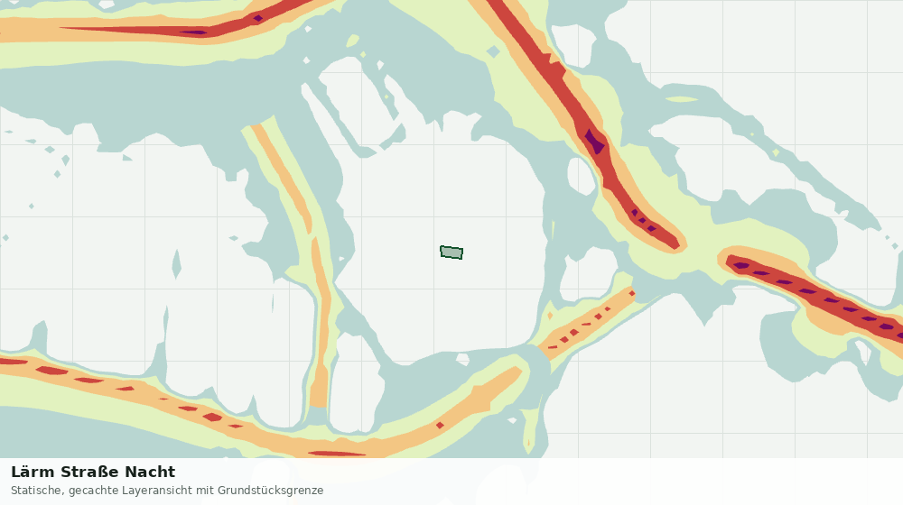Statische Kartenansicht: Lärm Straße Nacht