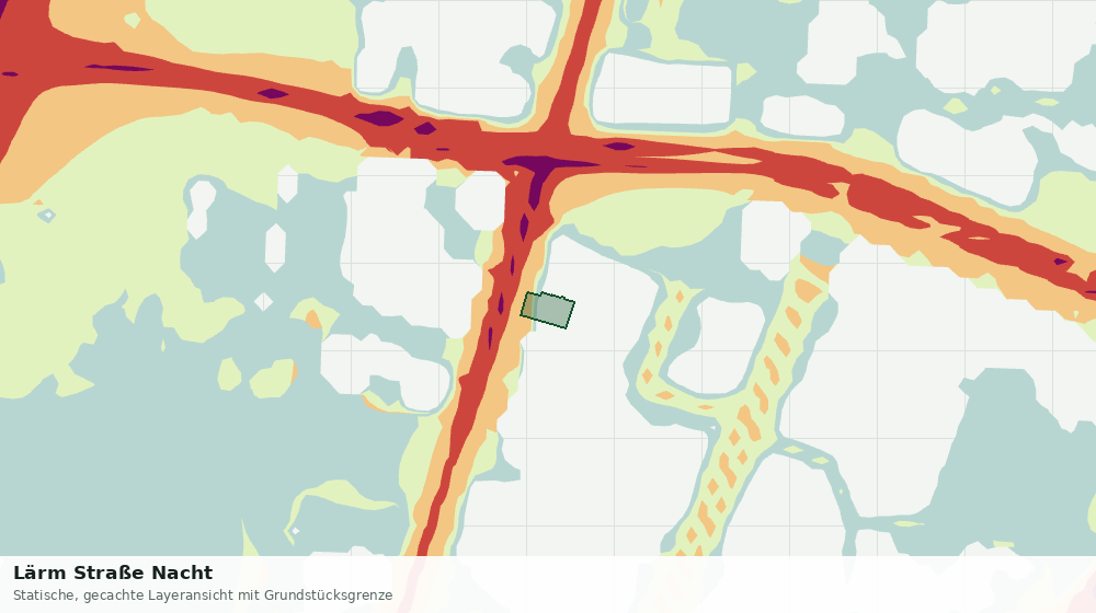 Statische Kartenansicht: Lärm Straße Nacht