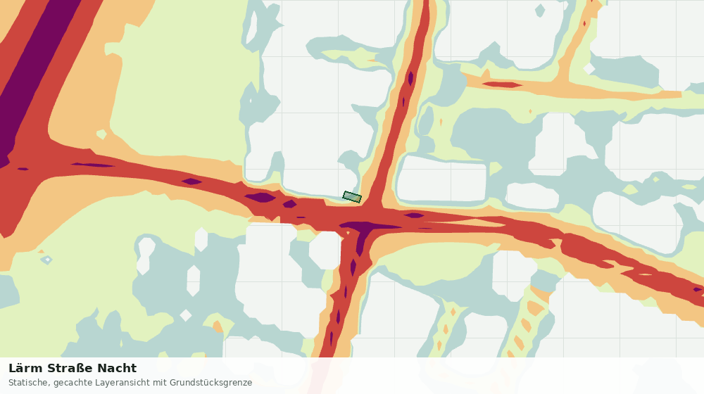 Statische Kartenansicht: Lärm Straße Nacht