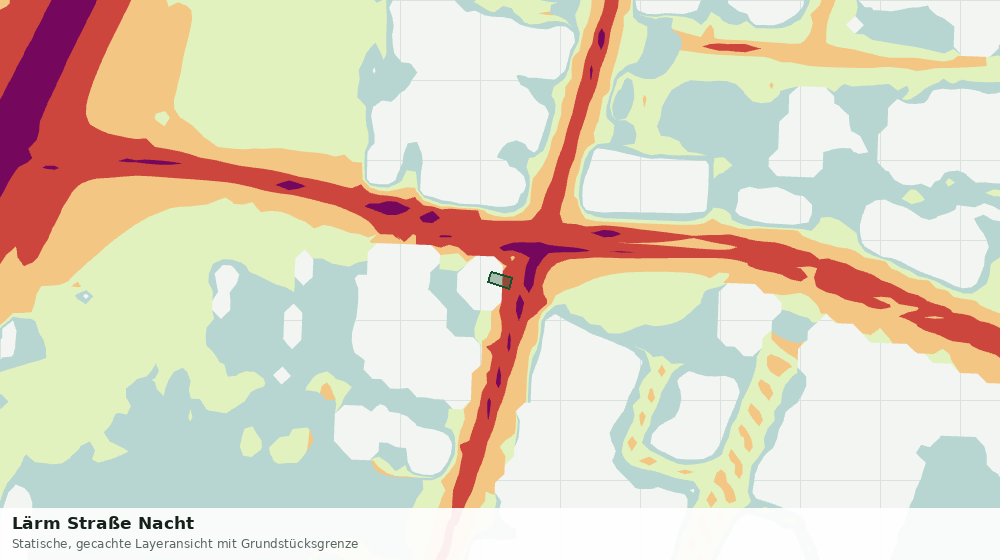 Statische Kartenansicht: Lärm Straße Nacht