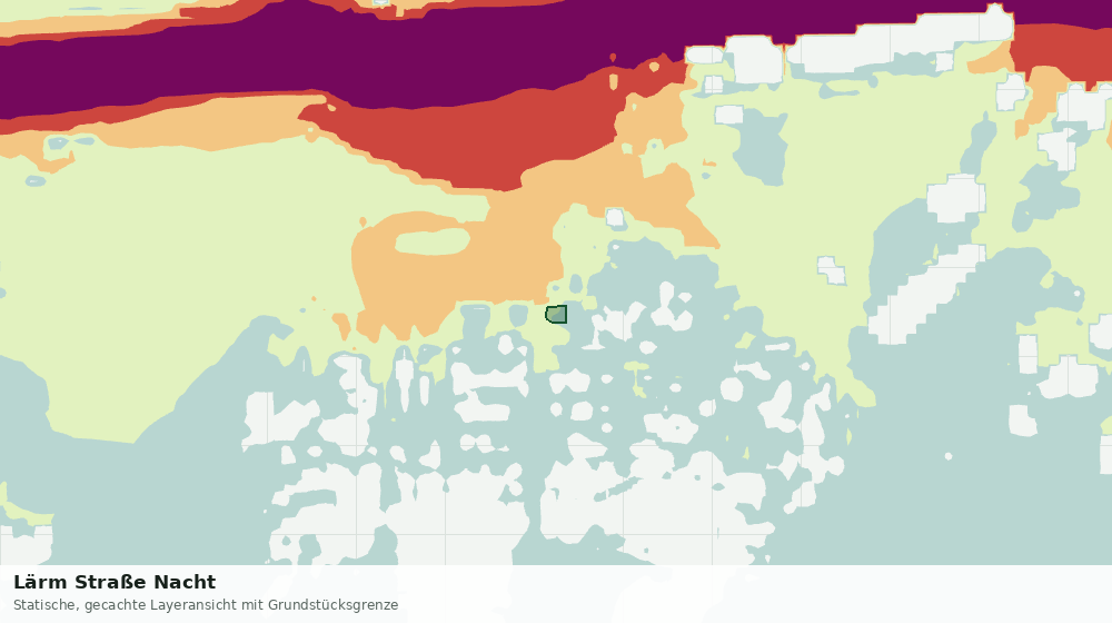 Statische Kartenansicht: Lärm Straße Nacht