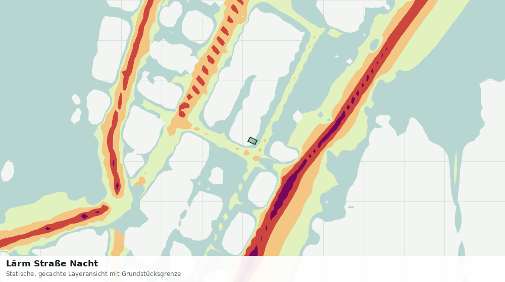 Statische Kartenansicht: Lärm Straße Nacht