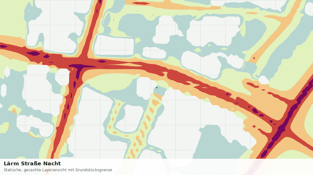 Statische Kartenansicht: Lärm Straße Nacht