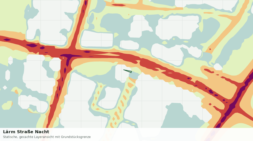 Statische Kartenansicht: Lärm Straße Nacht
