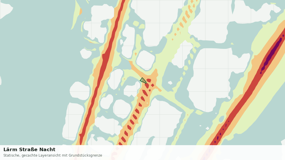 Statische Kartenansicht: Lärm Straße Nacht