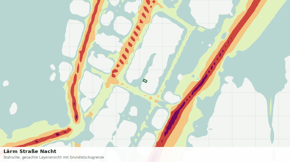 Statische Kartenansicht: Lärm Straße Nacht
