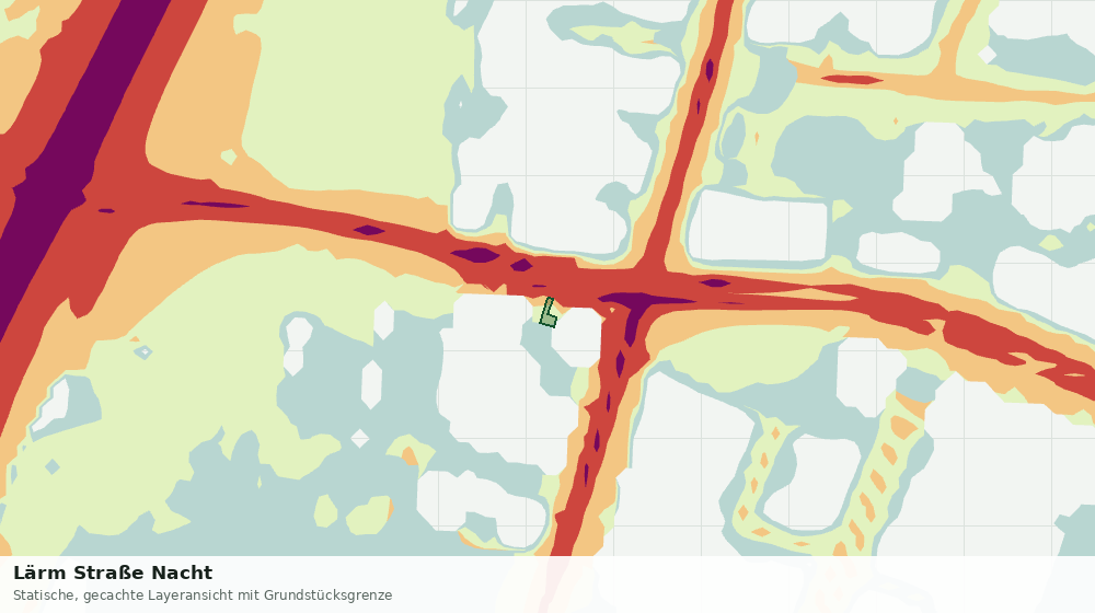 Statische Kartenansicht: Lärm Straße Nacht