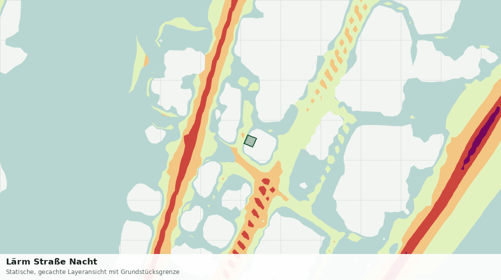 Statische Kartenansicht: Lärm Straße Nacht