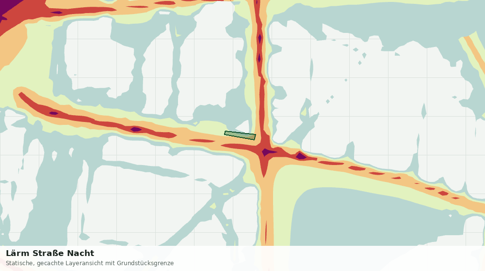 Statische Kartenansicht: Lärm Straße Nacht