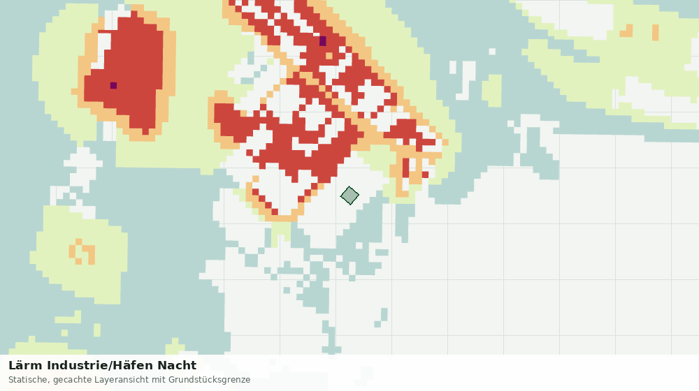 Statische Kartenansicht: Lärm Industrie/Häfen Nacht