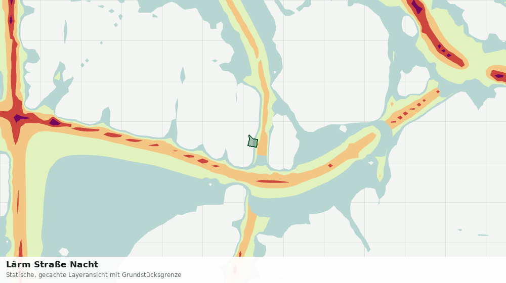 Statische Kartenansicht: Lärm Straße Nacht