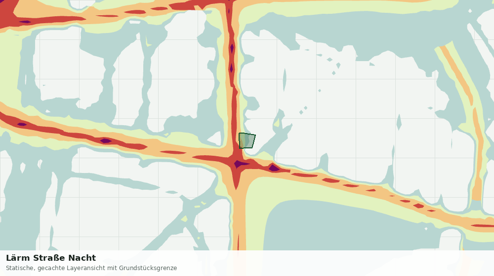 Statische Kartenansicht: Lärm Straße Nacht