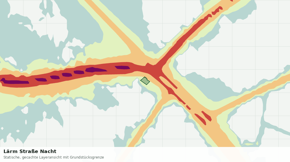 Statische Kartenansicht: Lärm Straße Nacht