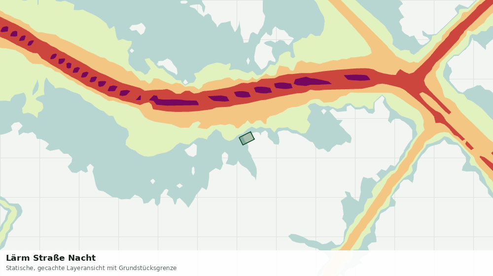 Statische Kartenansicht: Lärm Straße Nacht