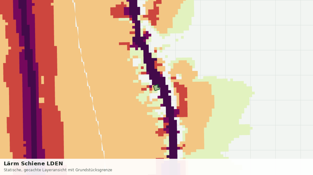 Statische Kartenansicht: Lärm Schiene LDEN