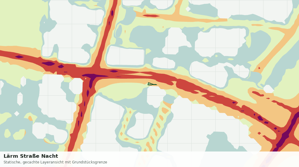 Statische Kartenansicht: Lärm Straße Nacht