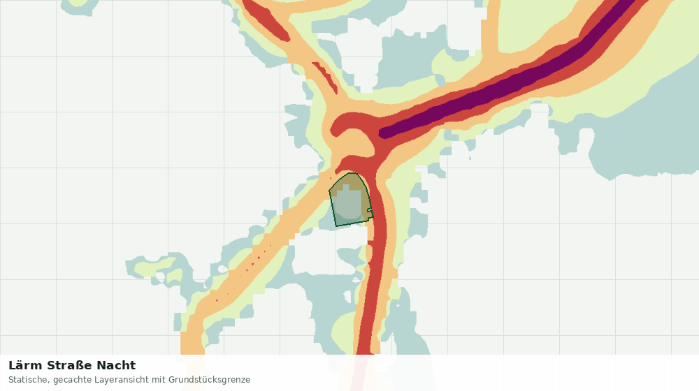 Statische Kartenansicht: Lärm Straße Nacht