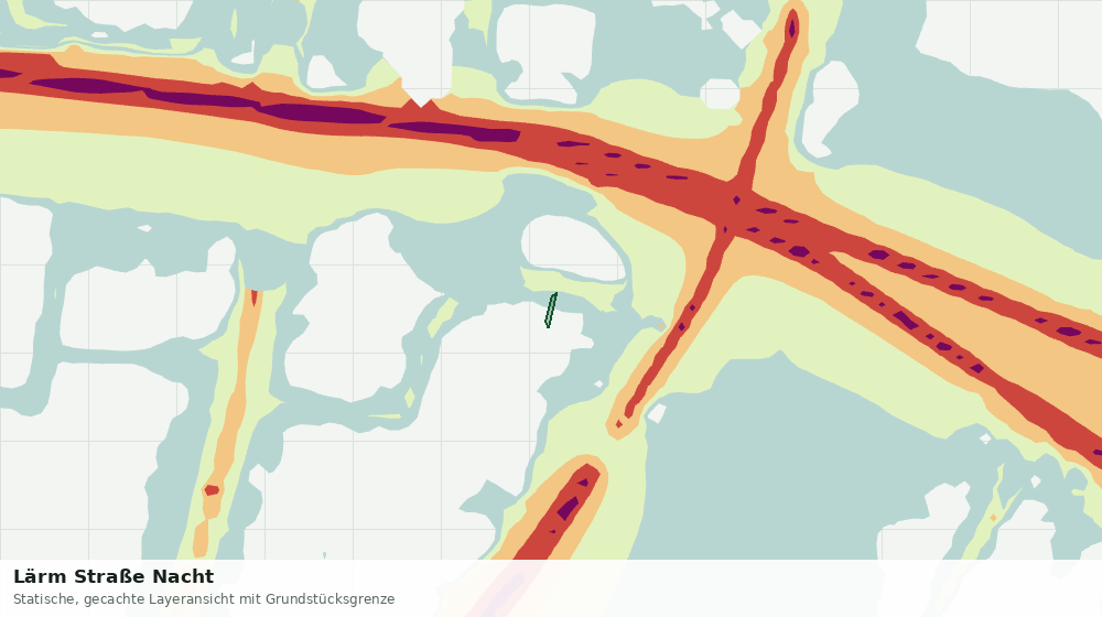 Statische Kartenansicht: Lärm Straße Nacht