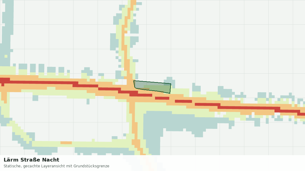 Statische Kartenansicht: Lärm Straße Nacht